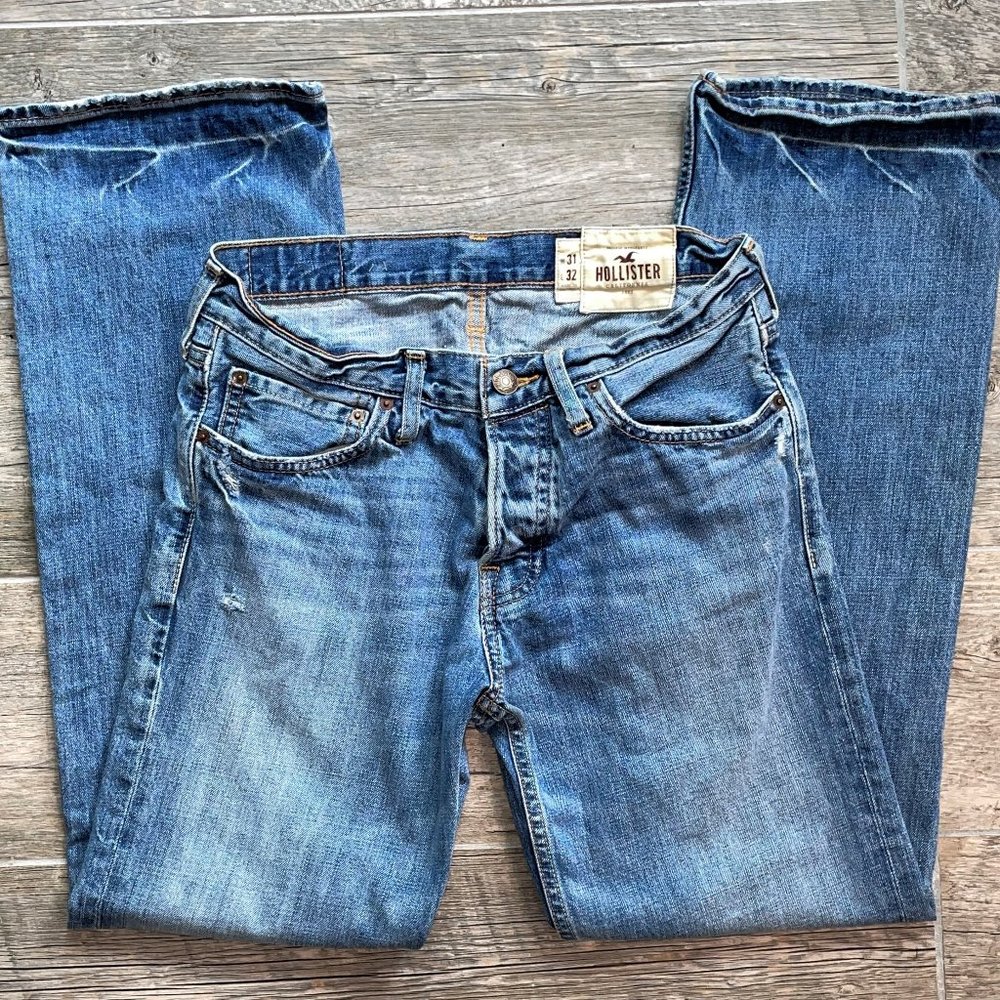 HOLLISTER 31x32 Button Fly Boot Cut Low Rise Jeans